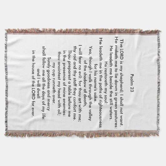 Psalm 23-Throw Blanket Deken (Voorkant)