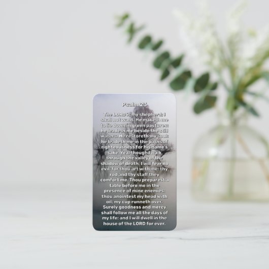 Psalm 23 Verlichte Lake Memorial Prayer Kaart Visitekaartje (Staand voorkant)