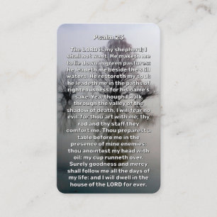 Psalm 23 Verlichte Lake Memorial Prayer Kaart Visitekaartje