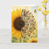 Psalm 23 vers 4 in zonnebloem kaart (Gele Bloem)