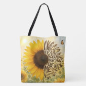 Psalm 23 vers 4 in Zonnebloem Tote Bag (Achterkant)