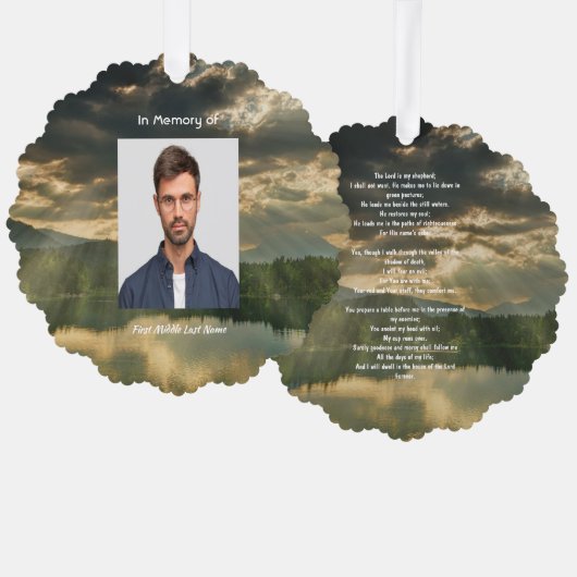 Psalm 23 viering van het leven dienst ornament kaart (Voorkant / Achterkant)