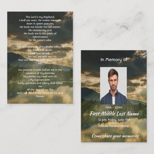 Psalm 23 viering van het leven dienst  visitekaartje (Voorkant / Achterkant)