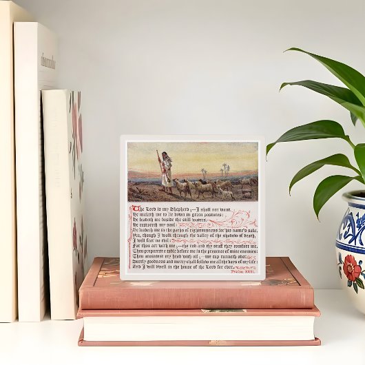 Psalm 23 Vintage Art Tabletop Fotoplaat