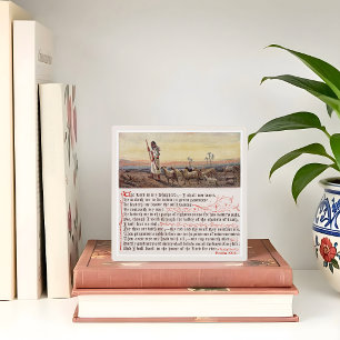 Psalm 23 Vintage Kunst Tafelmodel Fotoplaat