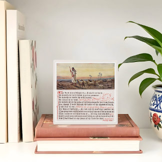 Psalm 23 Vintage Kunst Tafelmodel Fotoplaat