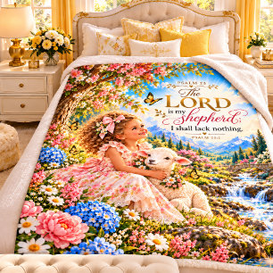 Psalm 23 Vlindertuin Christelijke Schrift Sherpa Deken