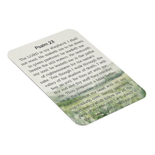 Psalm 23 Waterverf Groen Veld Magneet (Rechterzijde)