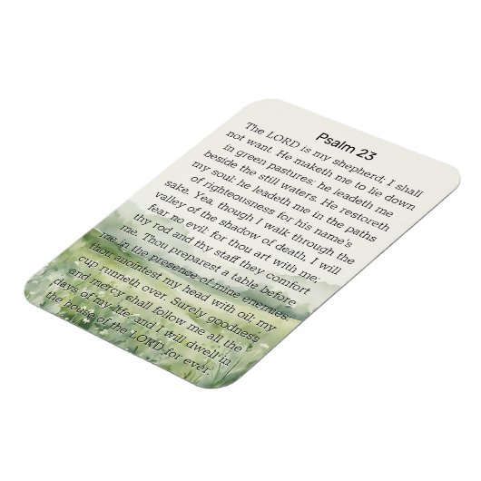 Psalm 23 Waterverf Groen Veld Magneet (Linkerzijde)