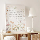 Psalm 23 Wilde Bloemen Bijbeltekst Kinderkamer Poster