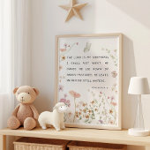 Psalm 23 Wilde Bloemen Bijbeltekst Kinderkamer Poster