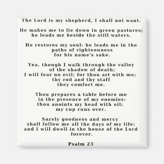 Psalm 23 wit magneet (Voorkant)