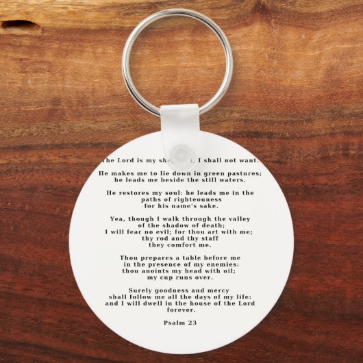 Psalm 23 wit sleutelhanger (Voorkant)
