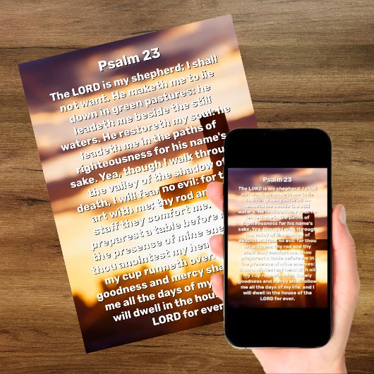 Psalm 23 Zon Kruis Fijne Viering Van Het Leven Fun Kaart