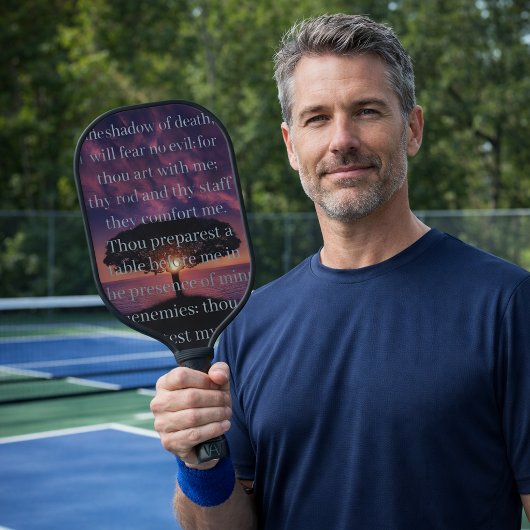Psalm 23 Zonsondergang Boom Christelijk Pickleball Paddle