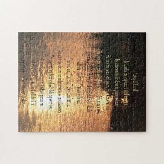 Psalm 23, Zonsondergang op Stille Wateren 252-deli Legpuzzel (Horizontaal)