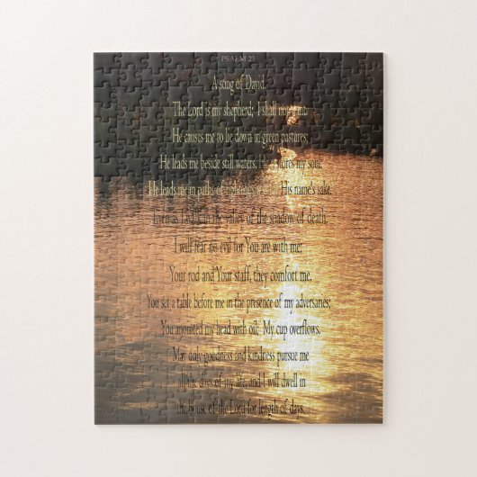 Psalm 23, Zonsondergang op Stille Wateren 252-deli Legpuzzel (Verticaal)