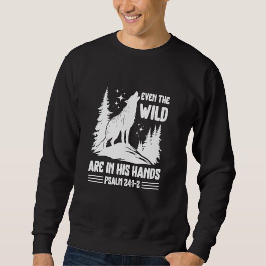 Psalm 241-2 Wolf Howling Christelijk thema Trui (Voorkant)