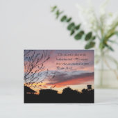 Psalm 24:18 Mooie zonsondergang bemoedigend Briefk Briefkaart (Staand voorkant)