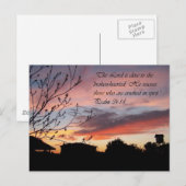 Psalm 24:18 Mooie zonsondergang bemoedigend Briefk Briefkaart (Voorkant / Achterkant)