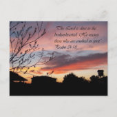 Psalm 24:18 Mooie zonsondergang bemoedigend Briefk Briefkaart (Voorkant)