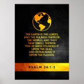 Psalm 24:1-2 Bijbelversie Poster (Voorkant)