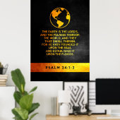 Psalm 24:1-2 Bijbelversie Poster (Thuiskantoor)