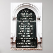 Psalm 24:7-8 Haal je hoofd omhoog, bijbel Poster (Voorkant)