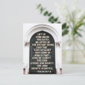 Psalm 24:7-8 Hef uw hoofden op, gij poorten Briefkaart (Staand voorkant)