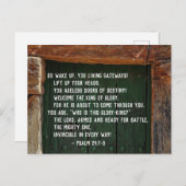 Psalm 24:7-8 Koning der heerlijkheid, Bijbelvers Briefkaart (Voorkant / Achterkant)