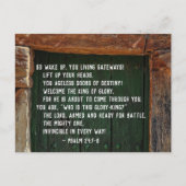 Psalm 24:7-8 Koning der heerlijkheid, Bijbelvers Briefkaart (Voorkant)