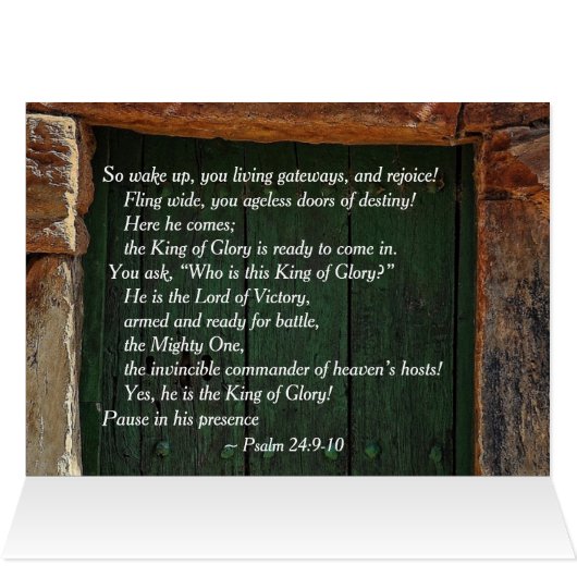 Psalm 24:7-8 Koning van Glory, Bijbelse Verse Kaar (Binnen Horizontaal (Boven))