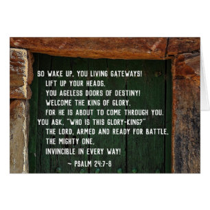 Psalm 24:7-8 Koning van Glory, Bijbelse Verse Kaar