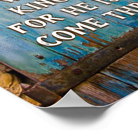 Psalm 24:7 King of Glory, Bijbelse Verse Poster (Hoek)