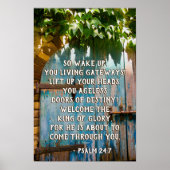 Psalm 24:7 King of Glory, Bijbelse Verse Poster (Voorkant)