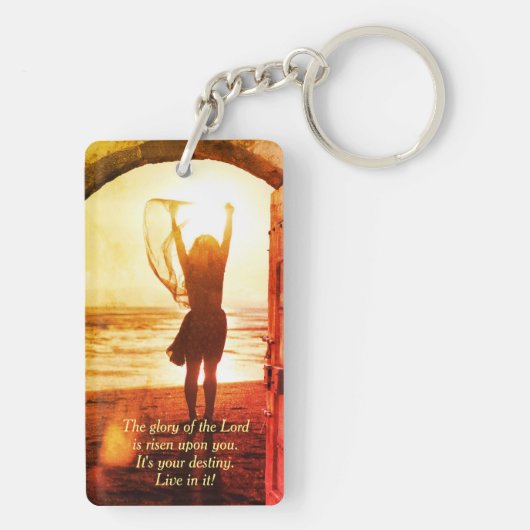 Psalm 24:7 King of Glory, Bijbelse Verse Sleutelhanger (achterkant)