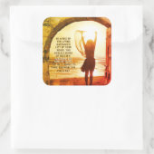 Psalm 24:7 King of Glory, Bijbelse Verse Vierkante Sticker (Tas)