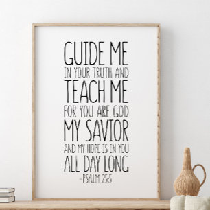 Psalm 25:5, Gids me in Uw Waarheid en leer me Poster