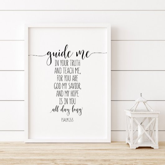 Psalm 25:5, Gids me in Uw Waarheid en leer me Poster
