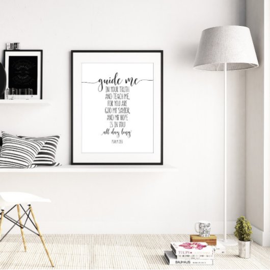 Psalm 25:5, Gids me in Uw Waarheid en leer me Poster