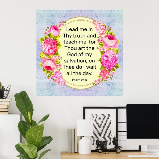 psalm 25:5 poster (Thuiskantoor)