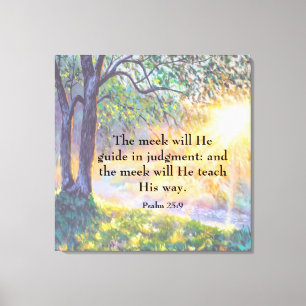 Psalm 25:9 Canvas afdrukken