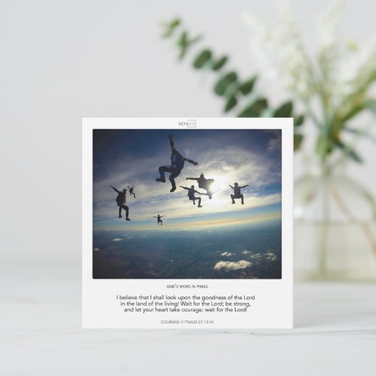 Psalm 27-13-14 COURAGE SCRIPIX-kaart Kaart (Staand voorkant)