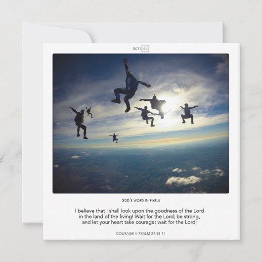 Psalm 27-13-14 COURAGE SCRIPIX-kaart Kaart (Voorkant)