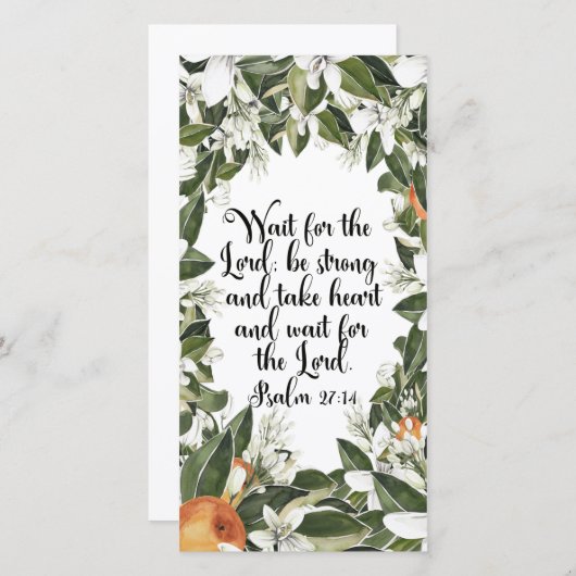 Psalm 27:14, Aquarel bijbeltekst bladwijzer (Voorkant / Achterkant)