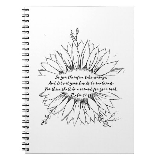 psalm 27:14 Bijbelverse Notitieboek (Voorkant)