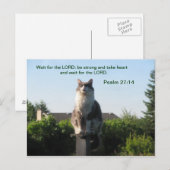 Psalm 27:14 en gekruiste kat briefkaart (Voorkant / Achterkant)