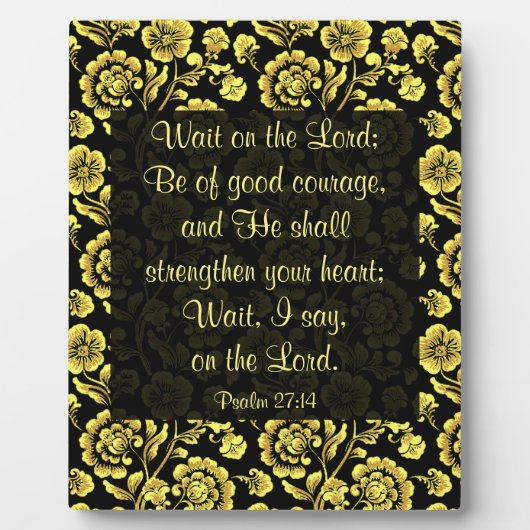 Psalm 27:14 Plaque Fotoplaat (Voorkant)