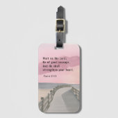 Psalm 27:14 Wacht op de Heer Bijbel Verse Oceaan Bagagelabel (Voorkant (verticaal))