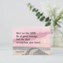 Psalm 27:14 Wacht op de Heer Bijbel Verse Oceaan